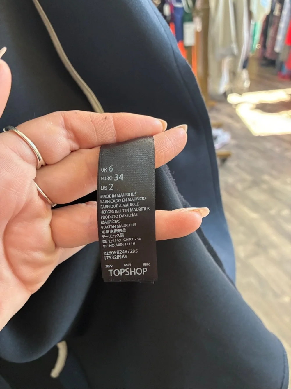Topshop Navy Sleeveless Longline Blazer Vest with Zip Pockets